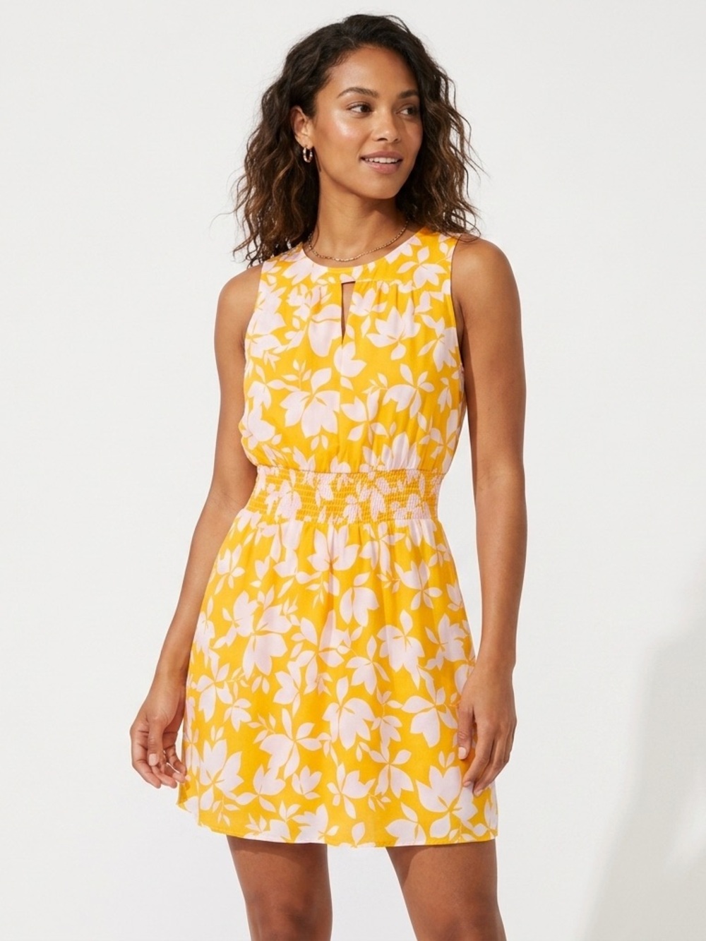 Collective Concepts Yellow Floral Dress